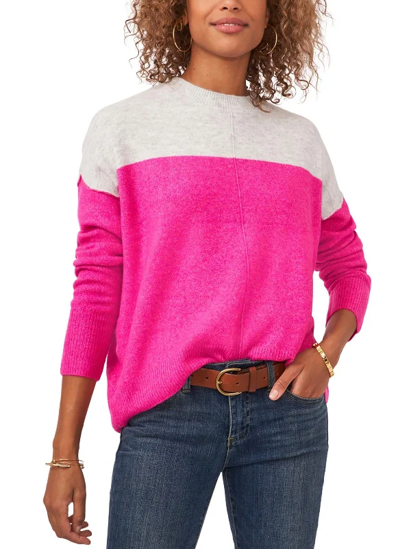 Budget-Friendly Fashion Womens Crewneck Color Block Pullover Sweater