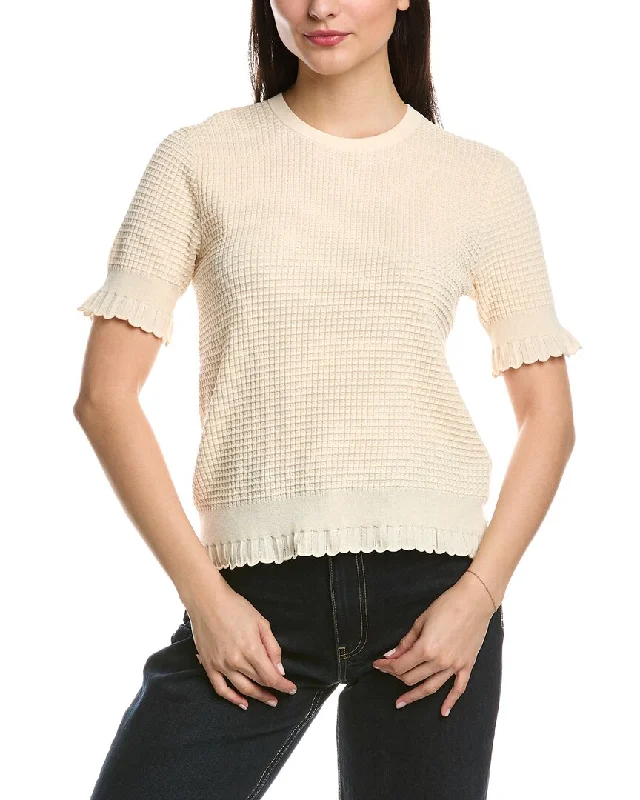 Fast Fashion Favorites Theory Lace Trim Pullover