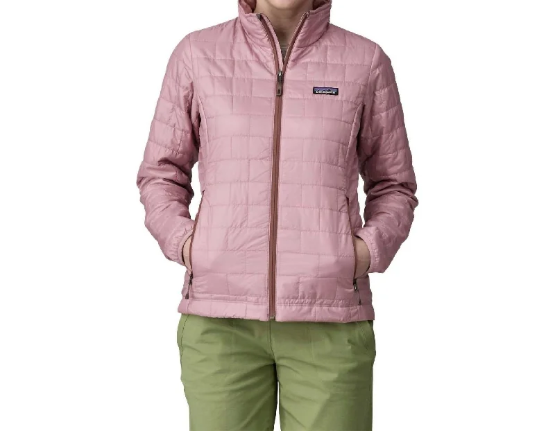 Bold Prints Casual Chic Nano Puff Jacket In Stormy Mauve