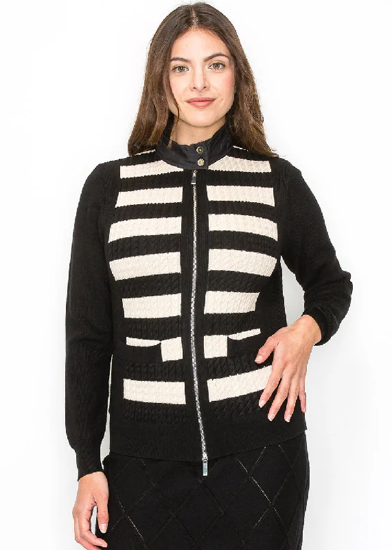 Limited Stock, Big Sale Black Striped Front Cardigan