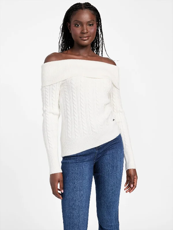Romantic Flair Iman Off-the-Shoulder Sweater