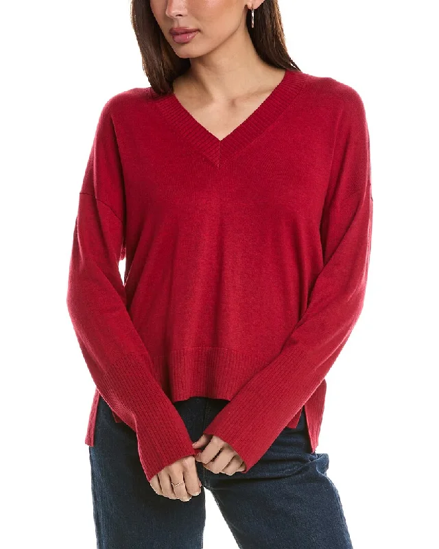 Wardrobe Update Hannah Rose High-Low Cashmere-Blend Sweater
