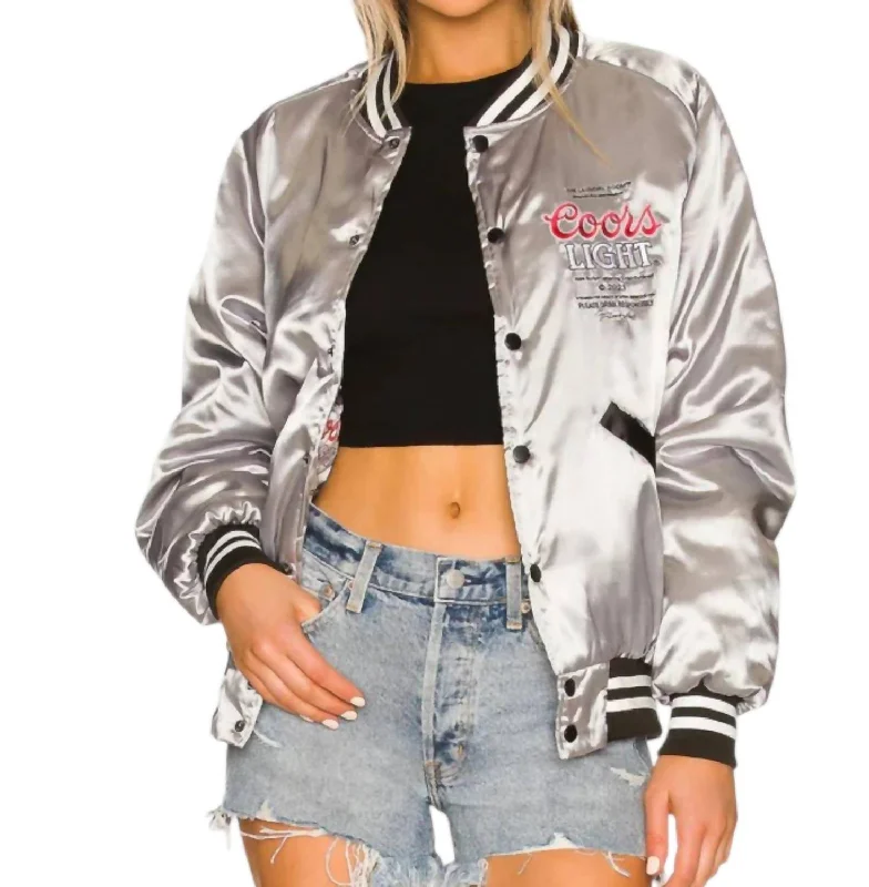 Business Casual Outfits Coors Light Stadium Jacket In Silver