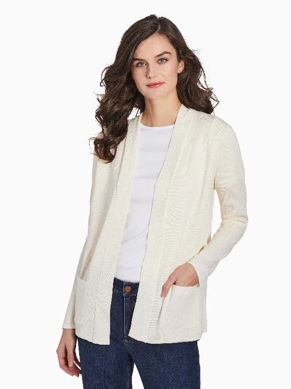 Latest Fashion Open Front Ribbed Icon Cardigan