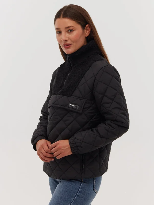 Women's Elegant Formal Outfit Chel Quarter-Zip Quilted Jacket