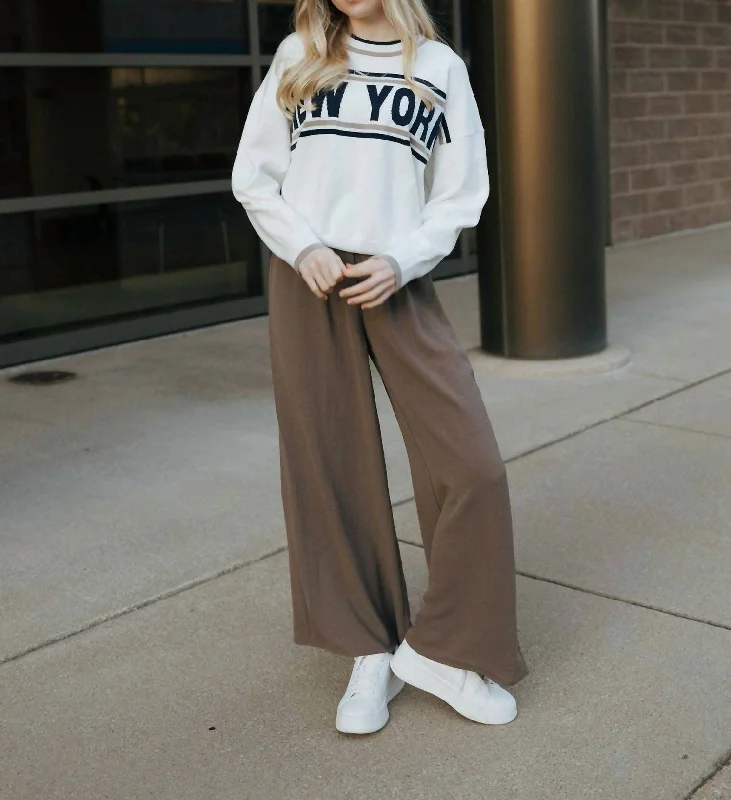 Chic Styles New York Stripe Sweater In Beige/navy