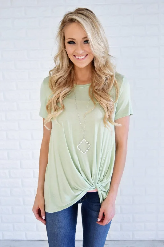 Iconic Styles, Incredible Discounts Light Green Knot Top