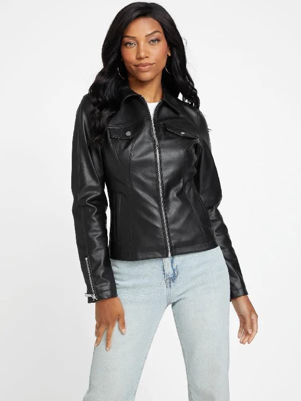 Women's Holiday Clothing Jayna Faux-Leather Jacket