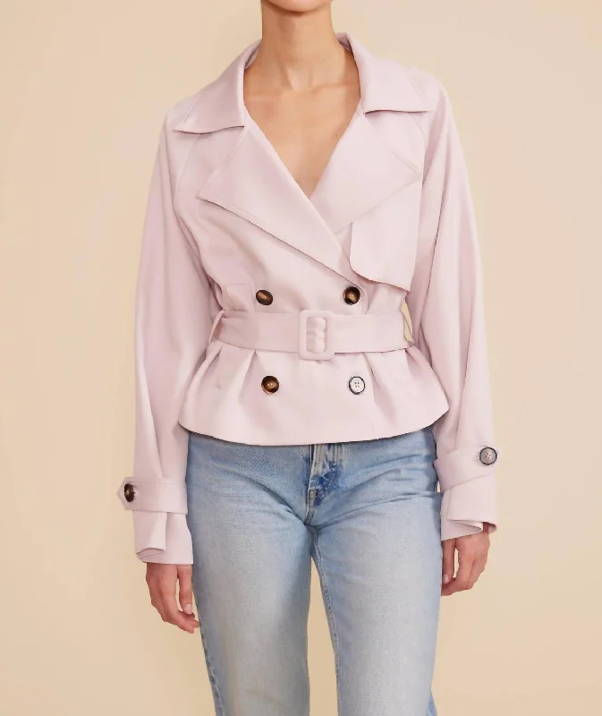 Plus-Size Women's Clothing Estelle Cropped Trench In Light Pink