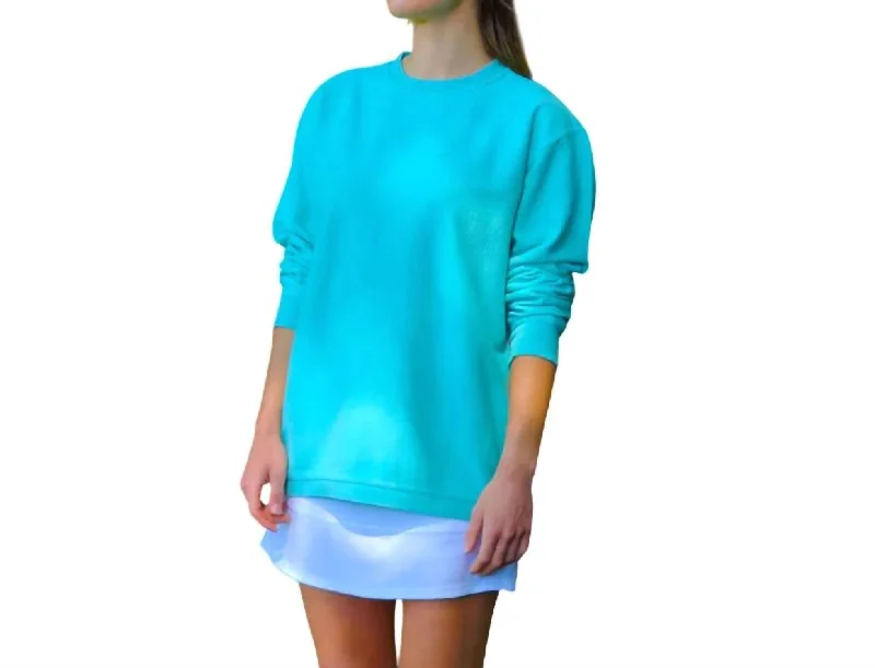 Elevate Your Wardrobe Blousant Shoreline Crewneck Ls Fleece In Beach Mint