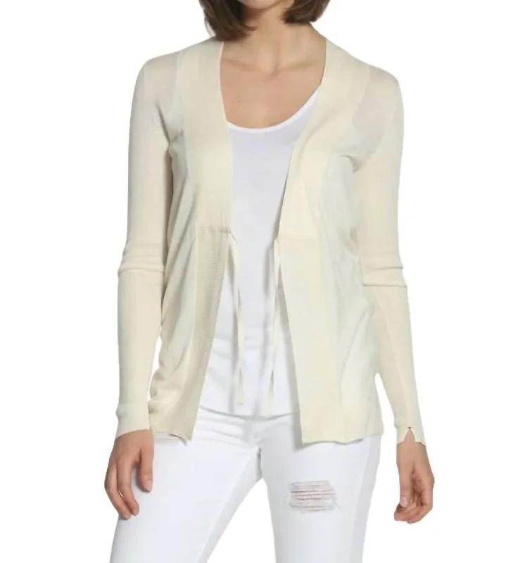 Discover Now Mixed Yarn Cardigan In White