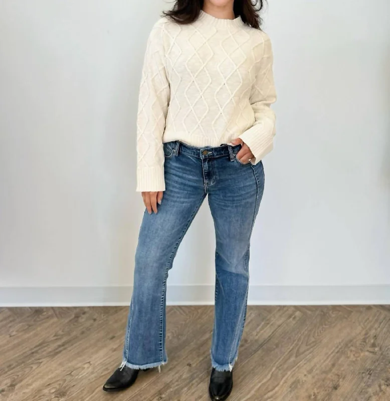 Feminine Soft - Hued Styles Kelsey Sweater In White