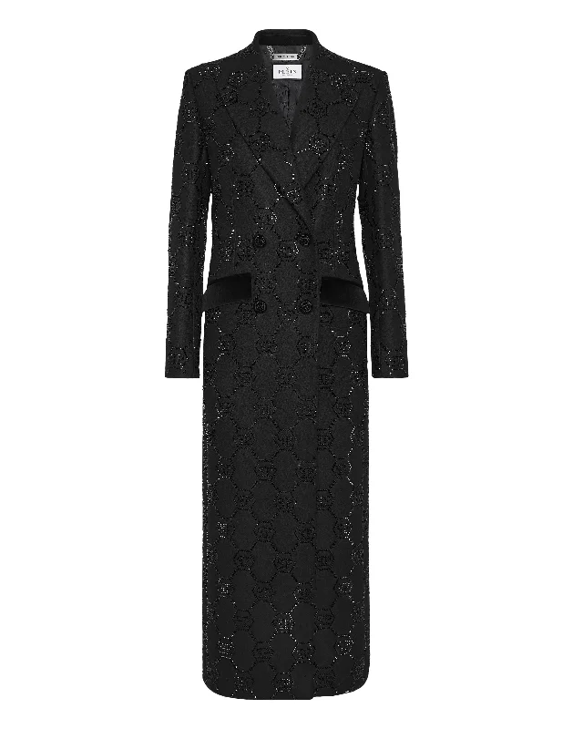 Comfy Women's Outfits for Daily Wear Maxi Coat Strass Monogram