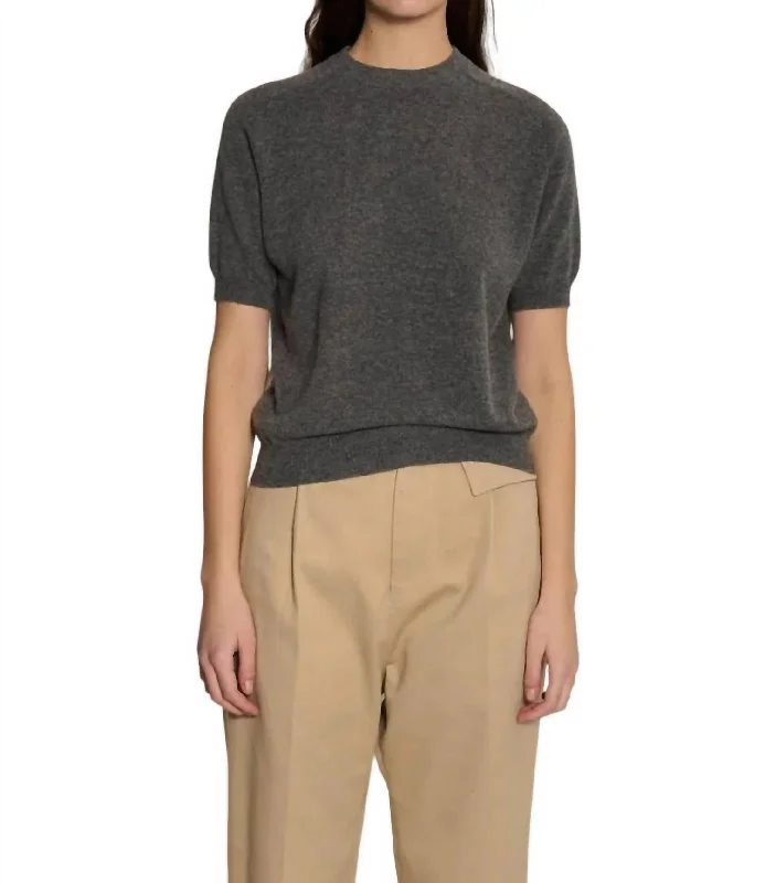 Father's Day Deals Irelia Cashmere Top In Dark Heather Grey