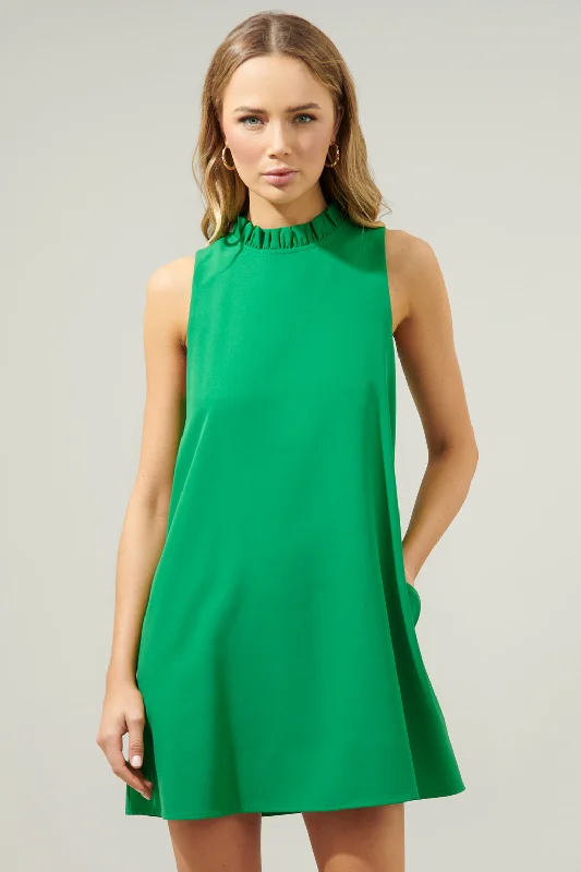 Women's Occasion Wear Clothing Benson Trapeze Mock Neck Mini Dress