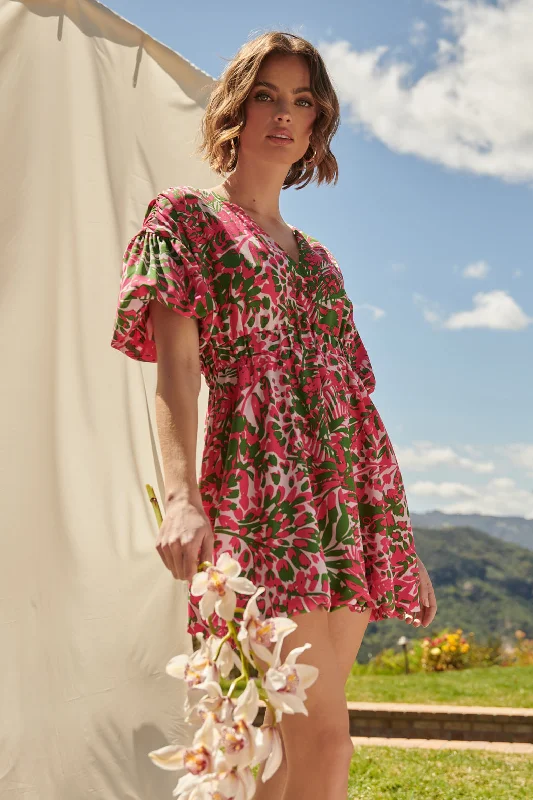 Casual Apparel For Women Cienega Floral Woodstock Bubble Mini Dress