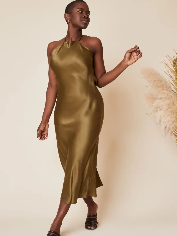 Online Boutiques Fiona Dress - Hunter
