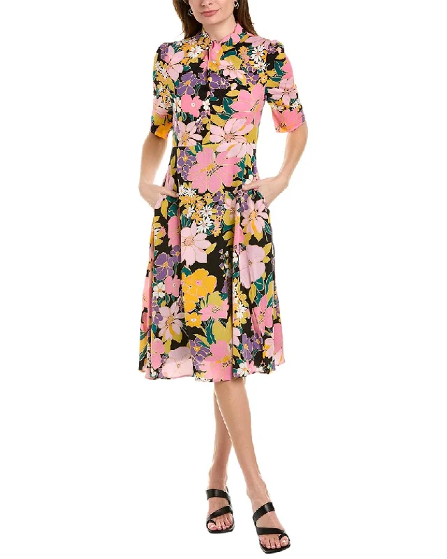 Classic Women's Clothing Styles Gracia Twisted Neck Midi Dress