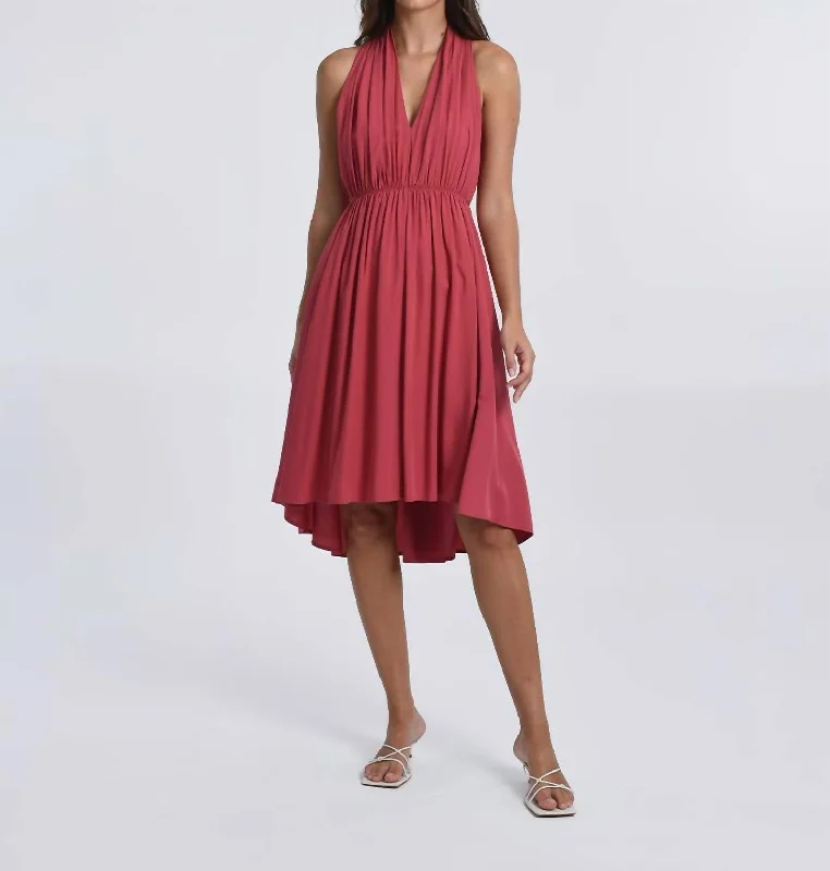 Women's Office Outfit Gypsy Red Dress in Raspberry
