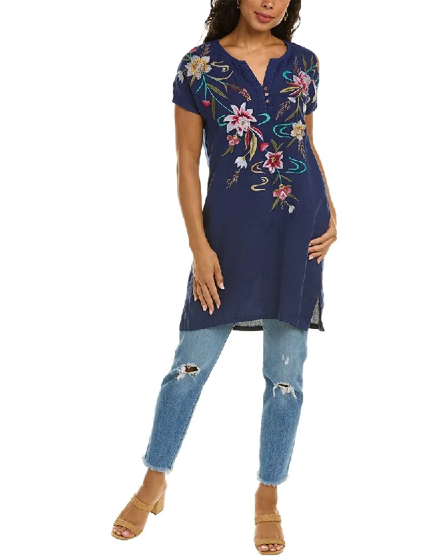 Women's Outerwear Attire Johnny Was Maisie Easy Button Linen Tunic Dress