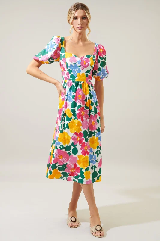 Women's Office Clothing Kokomo Floral Farah Back Cut Out Midi Dress
