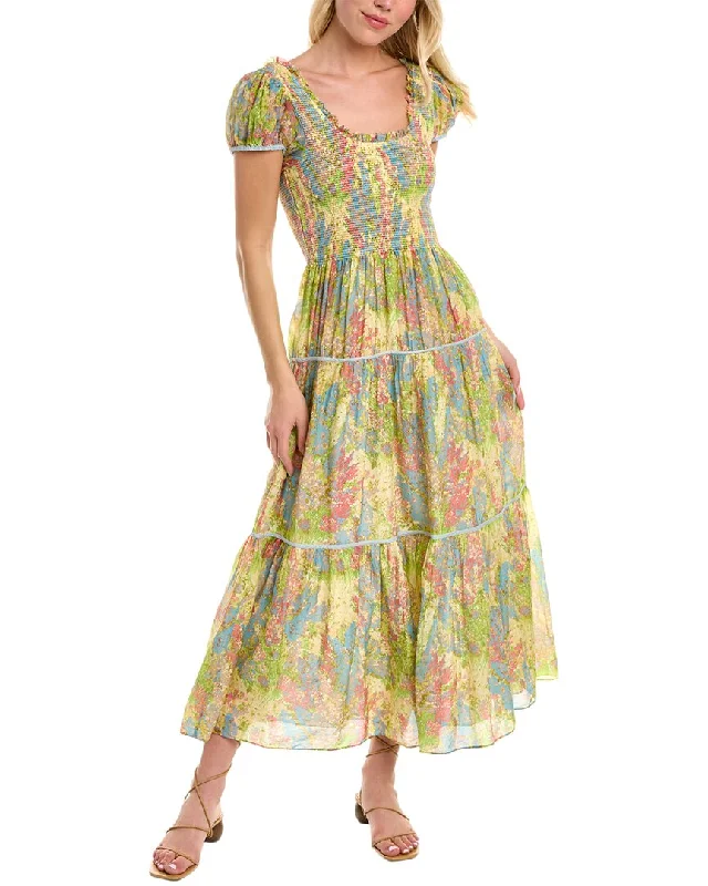 Women's Party Clothes LoveShackFancy Elisabelle Silk-Blend Maxi Dress