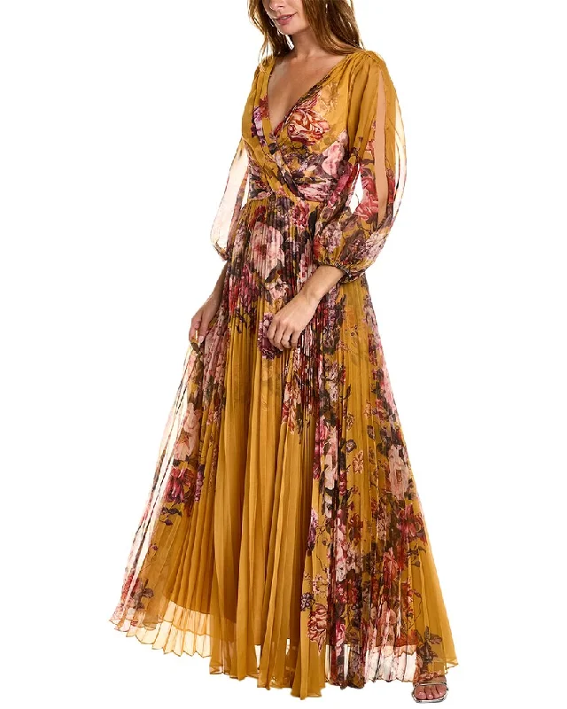 Online Boutiques Marchesa Notte Printed Gown
