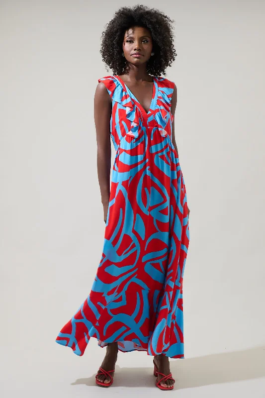 Women's Active Outfit For Fitness Ohana Bayla Deep V Maxi Dress