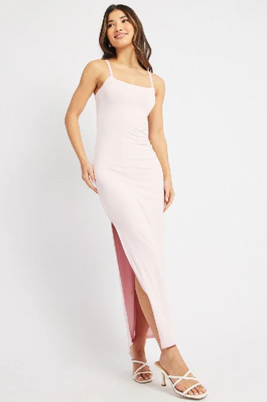 Best Online Boutiques For Women Pink Bodycon Dress Maxi Supersoft