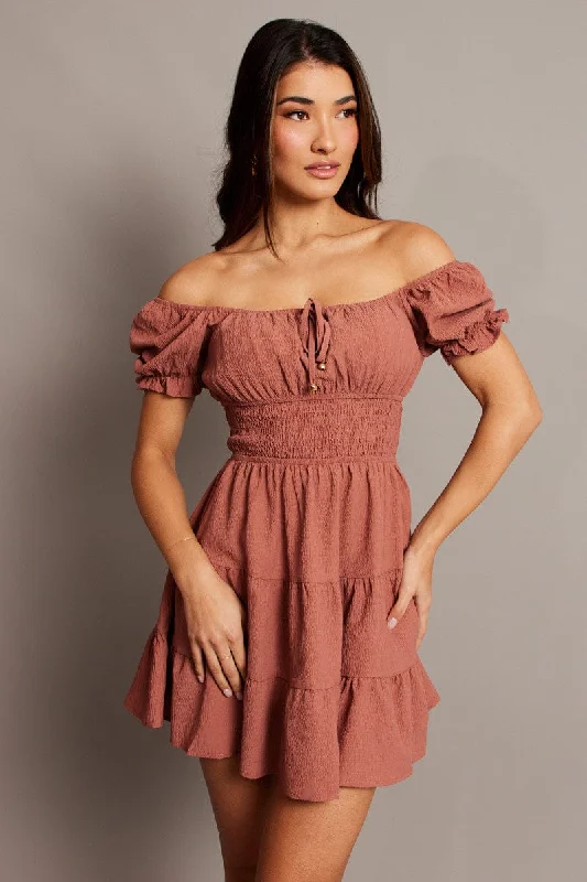 Sale On Sale Pink Fit And Flare Dress Mini