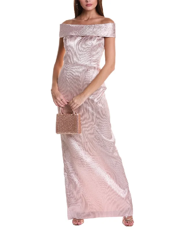 Women's Luxury Garments Teri Jon by Rickie Freeman Off-The-Shoulder Gown