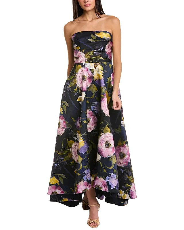 Women's Plus-Size Outfit Theia Mirabel Strapless A-Line Gown