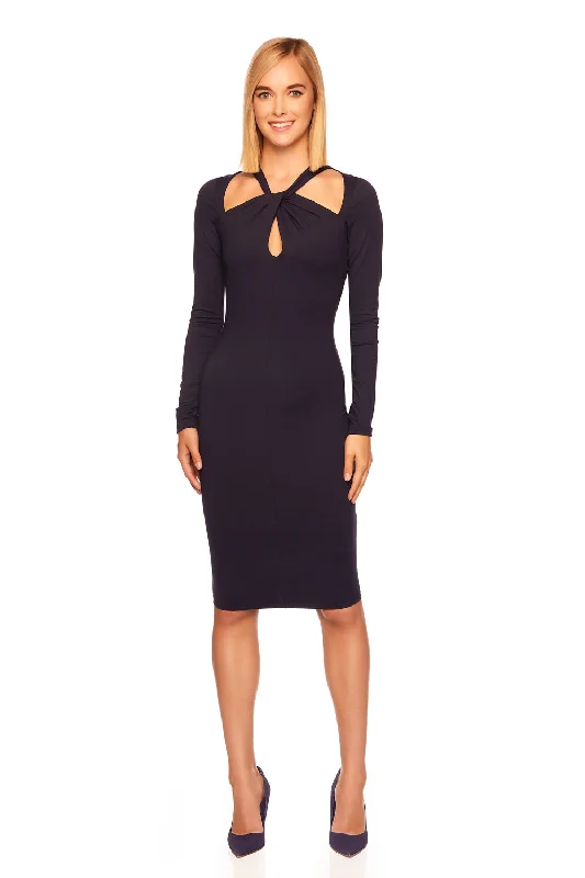 Casual Clothes For Women twist front keyhole dress