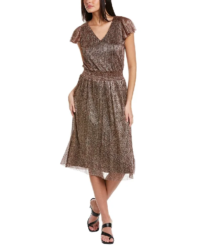 Trendy Women's Fashion Vince Camuto Flutter Sleeve Midi Dress