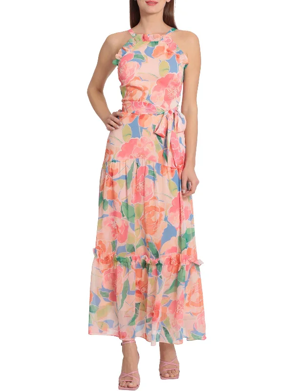 Best Online Clothing Boutiques Womens Floral Maxi Halter Dress