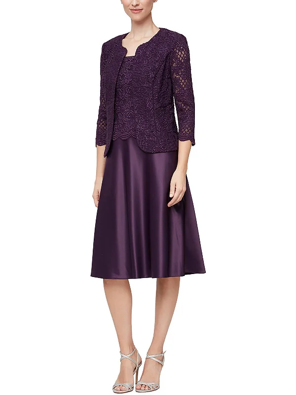 Women's Casual Clothing For Lounging Womens Glitter Midi Cocktail and Party Dress