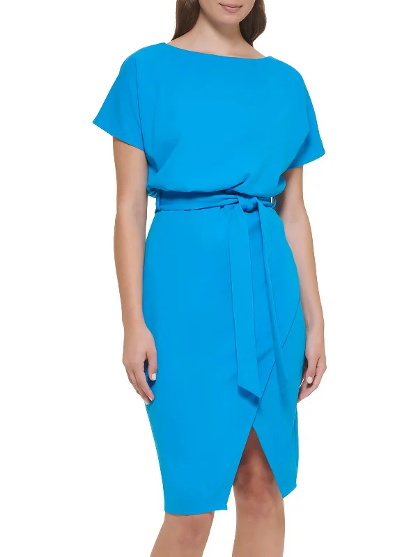 Plus Size Women's Fashion Womens Roundneck Knee-Length Cocktail and Party Dress