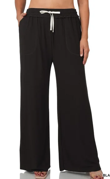 Tailored Clothing For Women PLUS SOFT F/TERRY REVERSE CONTRAST STITCH PANTS