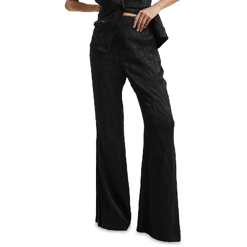Trendy Outfits For Ladies Ara Womens Satin Animal Print Wide Leg Pants