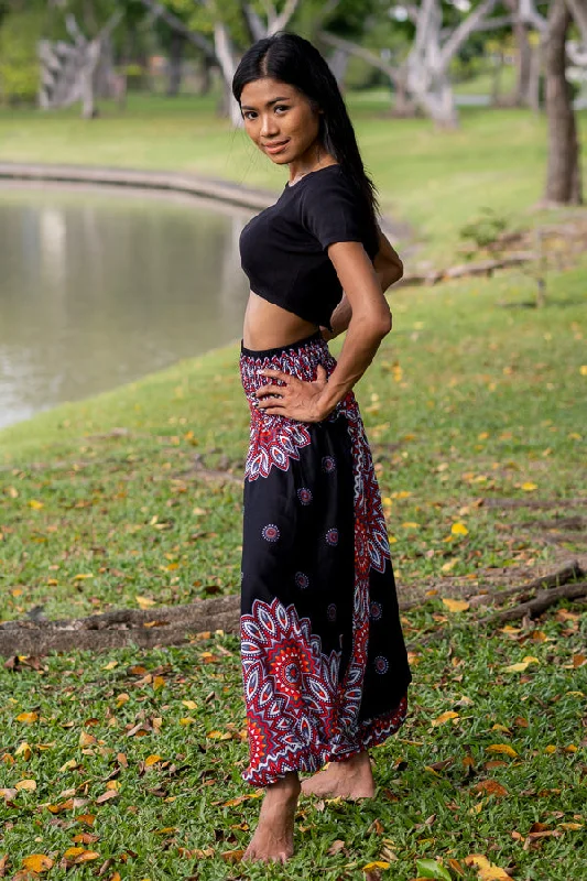 Women's Charming Outfit For Events Black Lotus Pants