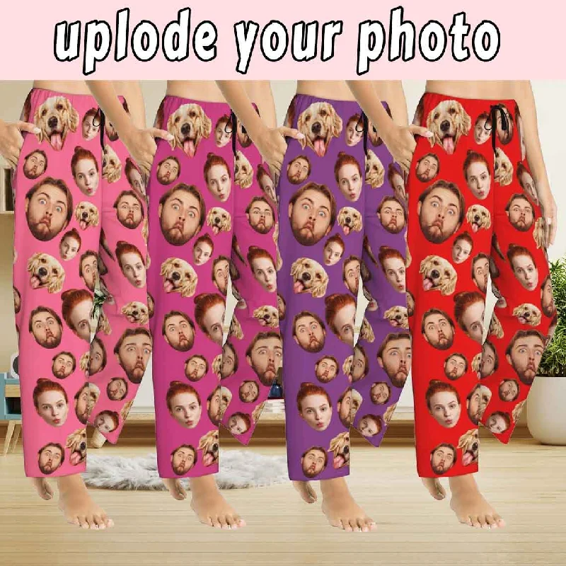 Easygoing Women's Style Custom Family Face Slumber Party Unisex Long Pajama Pants Best Gifts for Family Easygoing Women's Style Custom Family Face Slumber Party Unisex Long Pajama Pants Best Gifts for Family