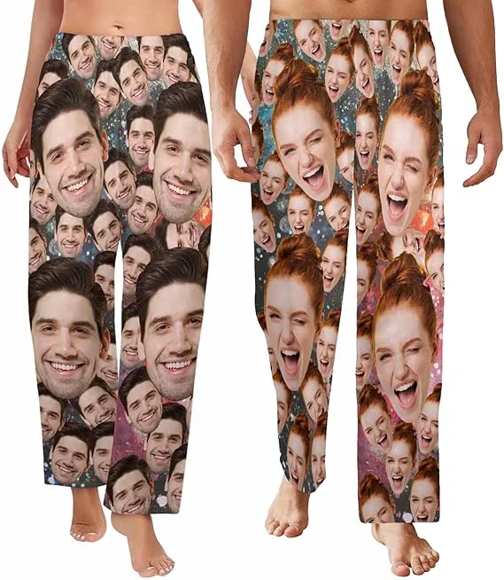 Latest Fashion for Women Custom Photo Pajama Pants for Couple Personalized Sleep Bottoms Latest Fashion for Women Custom Photo Pajama Pants for Couple Personalized Sleep Bottoms