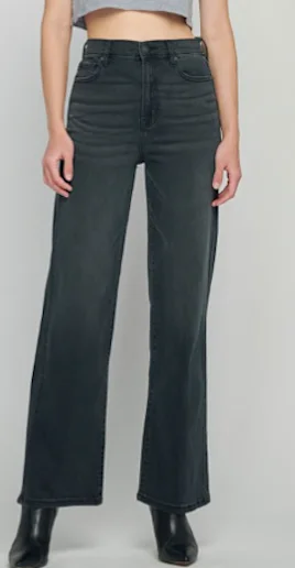 Timeless Women's Clothes Dad Jeans Stretchy in Black by Hidden Jeans