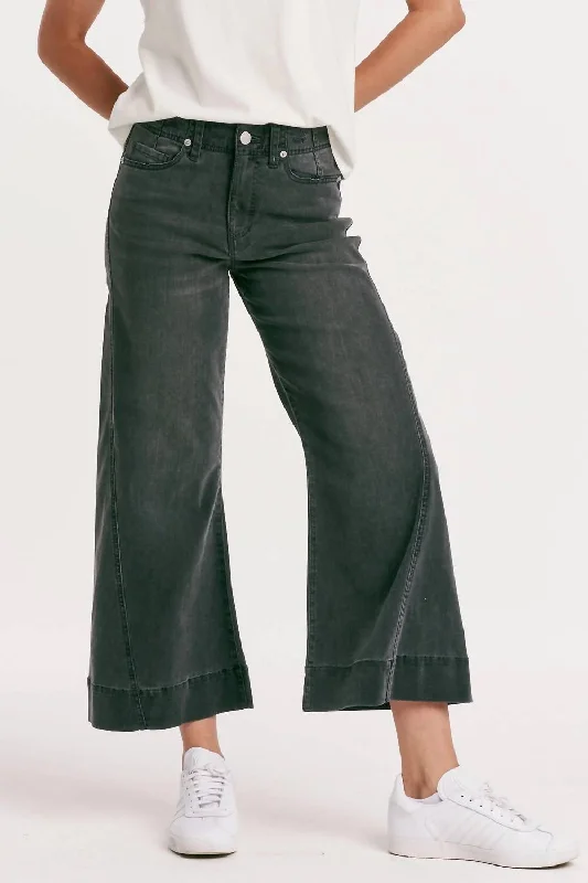 Women's Transitional Apparel Fiona High Rise Wide Leg Pant In Silver Lining