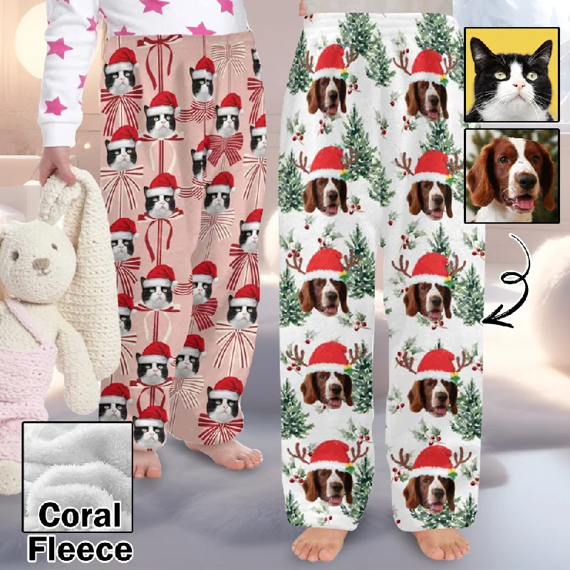 Women's Trendy Clothes Flannel Pants for 2-15Y Kids-Custom Pet Photo Pajama Pants 100% Soft Flannel For Winter For Christmas