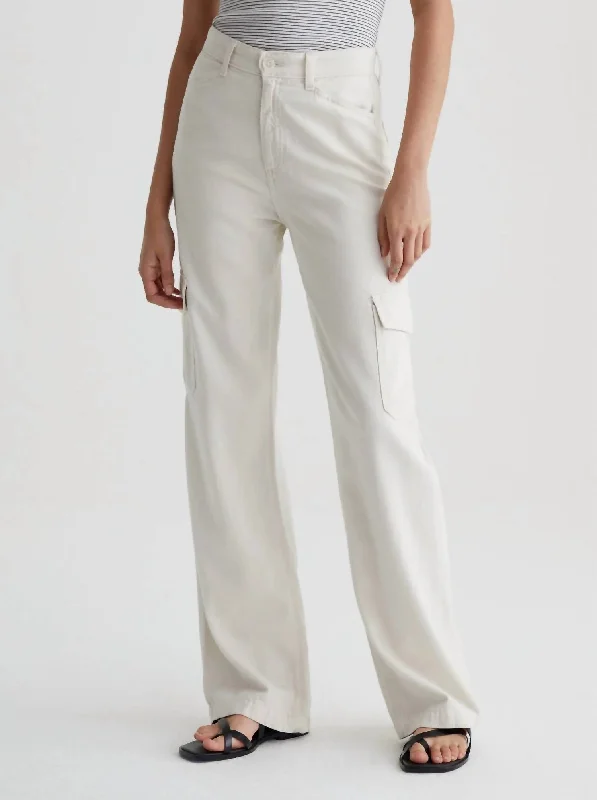 Women's Sporty Chic Clothes Gatina Wide Leg Cargo Jeans In Opal Stone