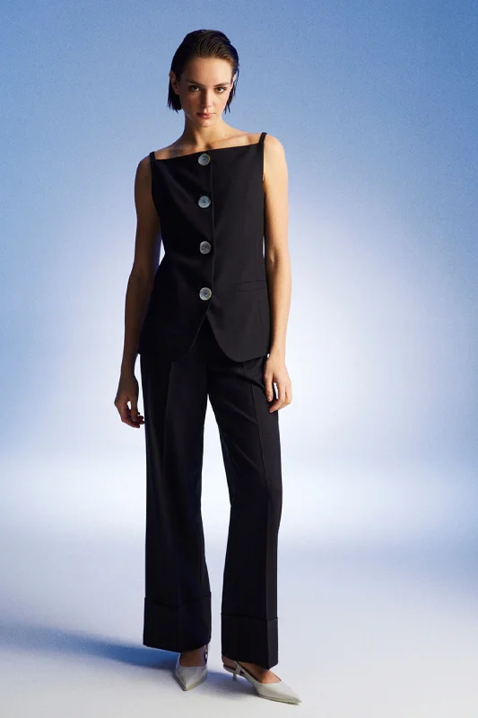 Classic Women's Clothing Styles High-Waist Flowy Palazzo Pants