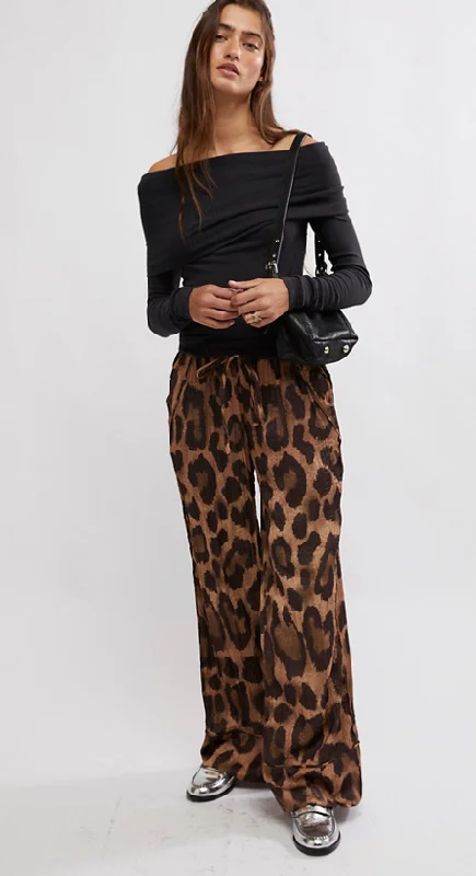 Women's Athletic Outfit Leopard Satin Cargo Pants by Free People