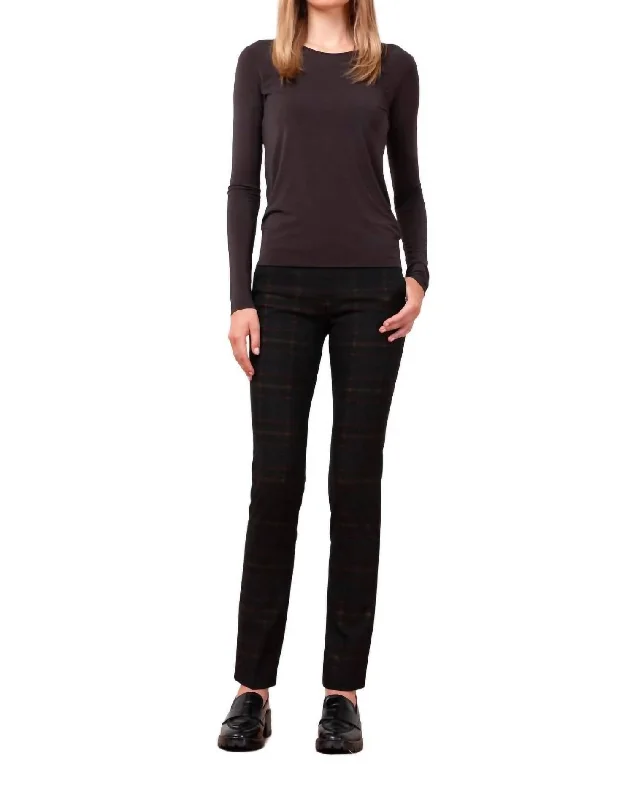 Feminine Dresses for Women in Bold Prints Louis Watch Plaid Pants In Black