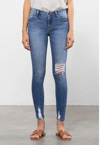 Best Online Clothing Boutiques Medium Wash Hem Skinny Jeans by Hidden Jeans